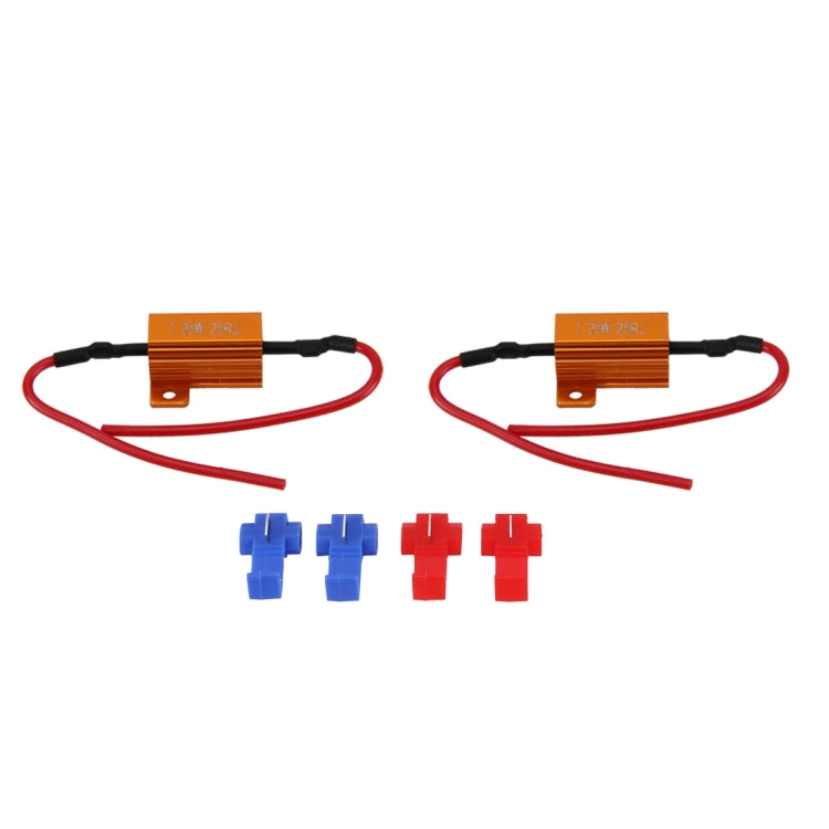 2 PCS Car Canbus Error Canceller Decoder Load Resistor LED 25W 25 Ohm No Blinking Decoder, 25W 25 Ohm