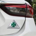 Four Leaf Clover Herb Luck Symbol Aluminum Slim Triangle Badge Emblem Labeling Sticker Styling Car Dashboard  Decoration, Four Leaf Clover 1