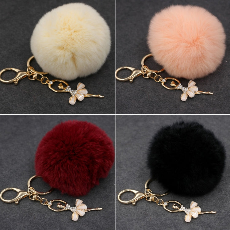 Ballet Golden Keychain Key Holder Key Chains Rings Holder Rex Rabbit Car Bag Pendant Fashion Bag Ornaments Pendant, Random Color Delivery, Rex Rabbit Shape