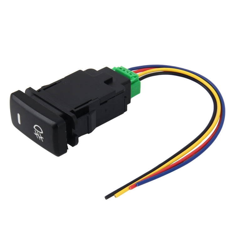 Auto Nebelscheinwerfer Lampe Anzeige 5 PIN Ein- und Ausschalter Steuerung 4 Kabel Auto Nebelscheinwerfer 5 Pin Schalter Ein-Aus-Taste für Toyota, Große Größe: 6*2.8*1.7cm, Mit Kabel