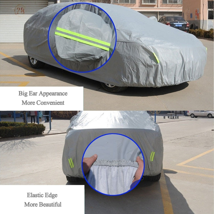 PVC Anti-Dust Sunproof Sedan Car Cover with Warning Strips, Fits Cars up to 4.9m(191 inch) in Length, 191inch (XL)
