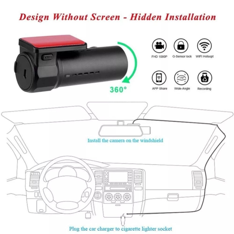 Mini Auto-Dashcam WLAN Monitor Full HD Dashcam Videorecorder Camcorder Bewegungserkennung, unterstützt TF-Karte & Android & IOS, K602