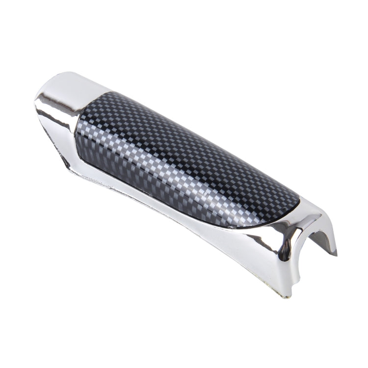 SHUNWEI SD-2002 Car Auto Universal Carbon Fiber Plastic Anti Slip Parking Hand Brake Cover Case Sleeve Black with Sticker Strip