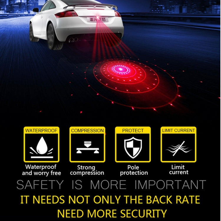 200mW Universal Car And Motorcycle Rear-end Alarm 650nM Laser Fog Anti-Collision Warning Lamp with Six Pattern, DC 8-36V Cable Length: 60cm, 200mW