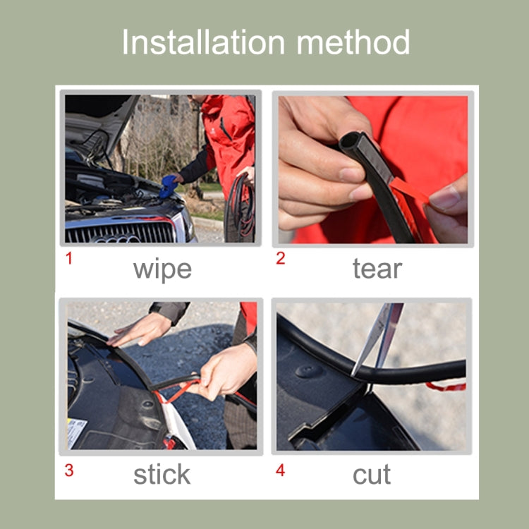 Big D-shaped Car Noise Reduction Sealing Strip with Sticker, Length: 100m, Length: 100m Big D-shaped