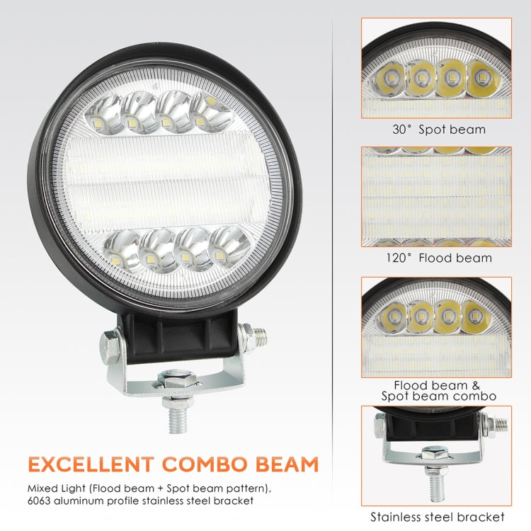 2 PCS 4 inch 15W Spot / Flood Light White Light Round-Shaped Waterproof Car SUV Work Lights Spotlight LED Bulbs, DC 9-30V, 4 inch 15W Round-Shaped