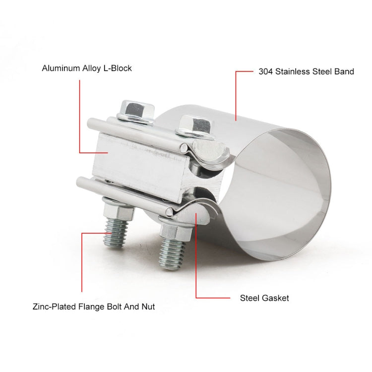 3 Zoll Auto Turbo Auspuff Downpipe Edelstahl Überlappungsverbindung Bandschelle, 3 Zoll