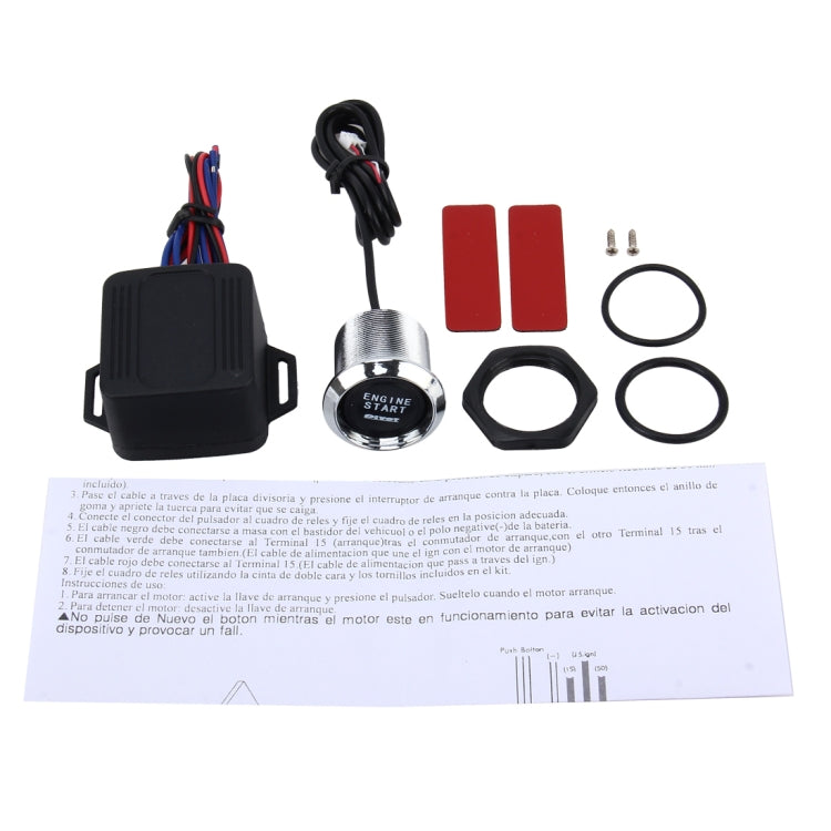 One-button Start Starter Switch with Illumination Engine Start Pivot Illumination Starter with Lighting, With Blue Lighting, With Red Lighting