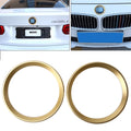 2 PCS Car Logo Decorative Circle Steering Wheel Decoration Ring Sticker Logo Car Styling Modification Car Front Logo Ring Decoration Rear Cover Trim Hood Emblem Rings for BMW 5 Series, For BMW 5 Series