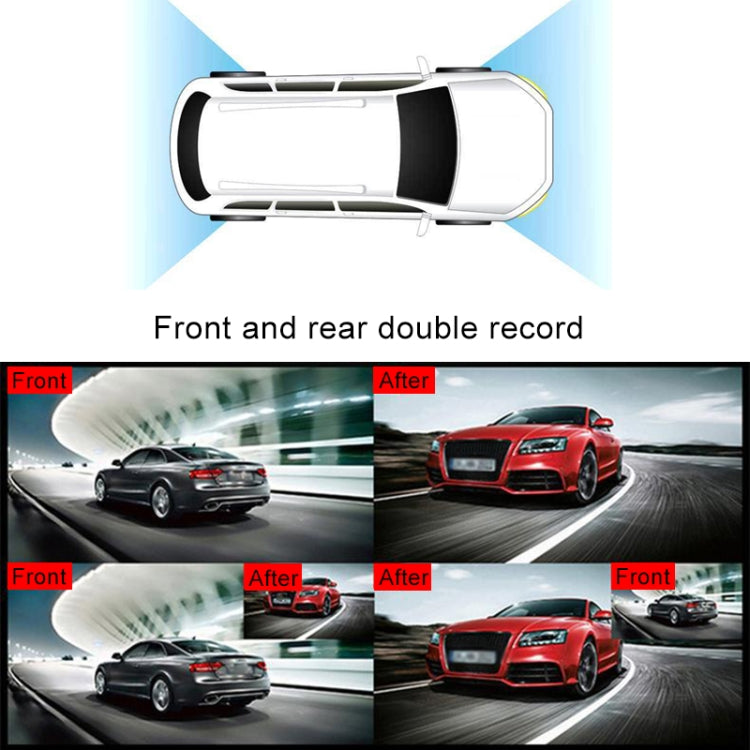 X96 4 Zoll 2.5D Full HD 1080P Multifunktionale Smart Auto Dual-Objektiv Videorecorder Kamera Unterstützung TF-Karte / Bewegungserkennung, X96