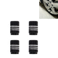 4PCS Metal Plated Circular Shape Universal Tire Valve Stem Cap With White Diamond, Circular Shape