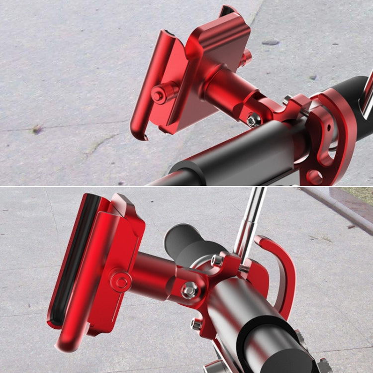 Motorcycle Aluminum Alloy Mobile Phone Bracket with Hook, Suitable for 4-6.5 inch Phones