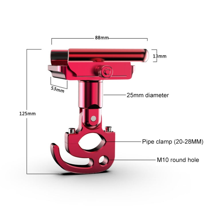 Motorcycle Aluminum Alloy Mobile Phone Bracket with Hook, Suitable for 4-6.5 inch Phones