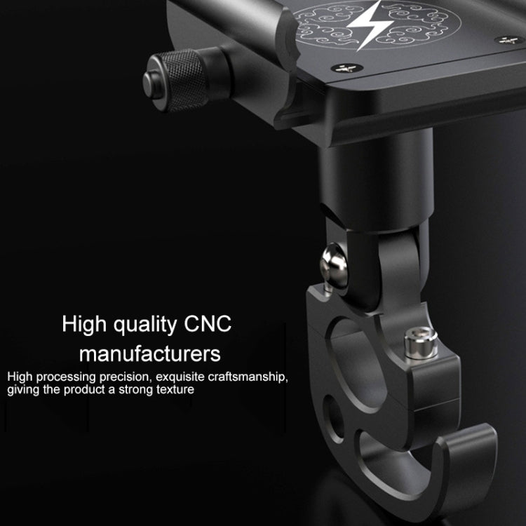 Motorcycle Aluminum Alloy Mobile Phone Bracket with Hook, Suitable for 4-6.5 inch Phones