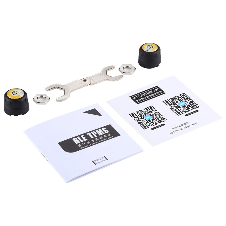 Motorrad-Bluetooth-Reifendruckkontrollsystem (TPMS) mit Handy-App-Erkennung und 2 externen Sensoren, TPMS
