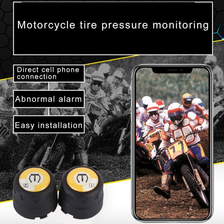 Motorrad-Bluetooth-Reifendruckkontrollsystem (TPMS) mit Handy-App-Erkennung und 2 externen Sensoren, TPMS