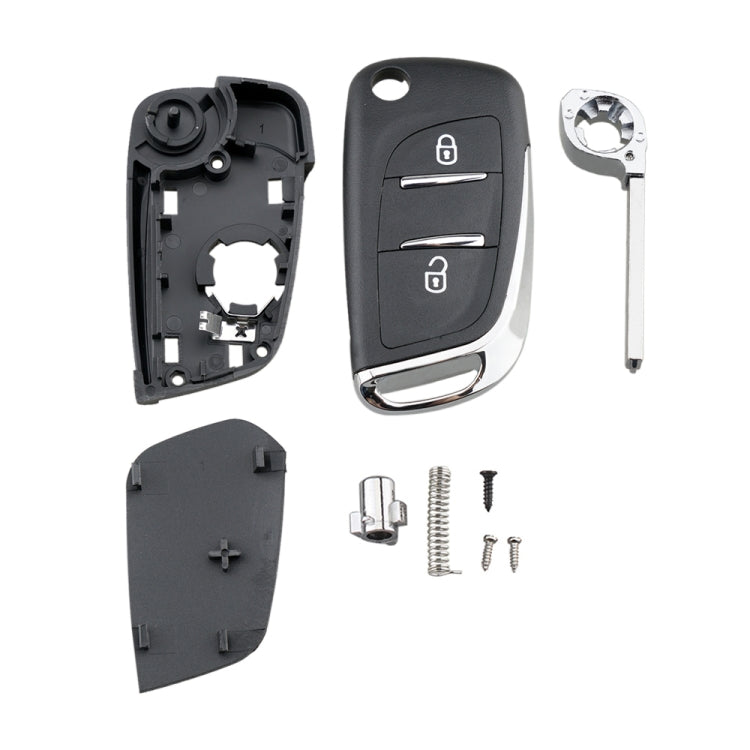 For PEUGEOT Car Keys Replacement 2 Buttons Car Key Case with Holder, without Grooved, 2 Buttons without Grooved