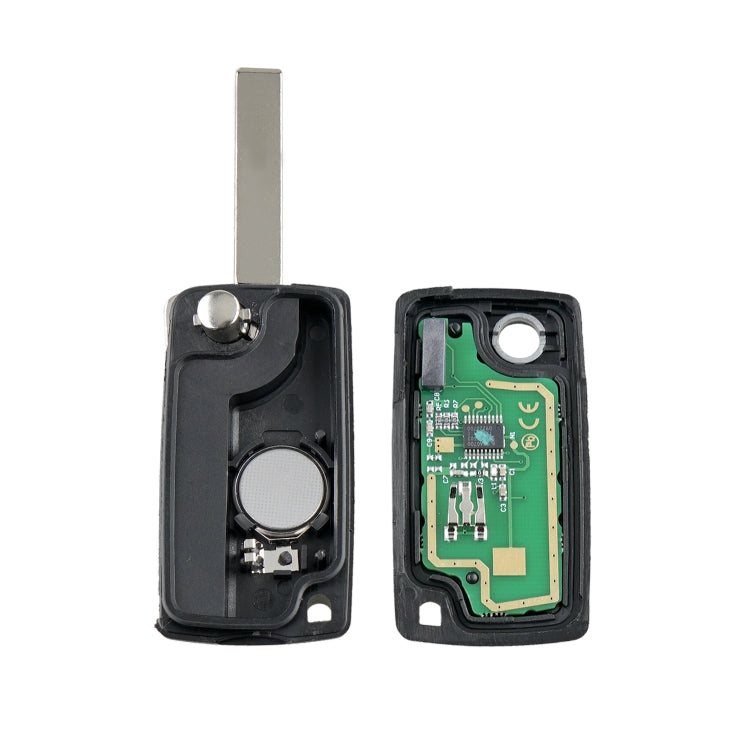 Für PEUGEOT 3 Tasten Intelligenter Autoschlüssel mit integriertem Chip & Batterie & Halter & geschlitztem Schlüsselbart, Frequenz: 433MHz, 3 Tasten