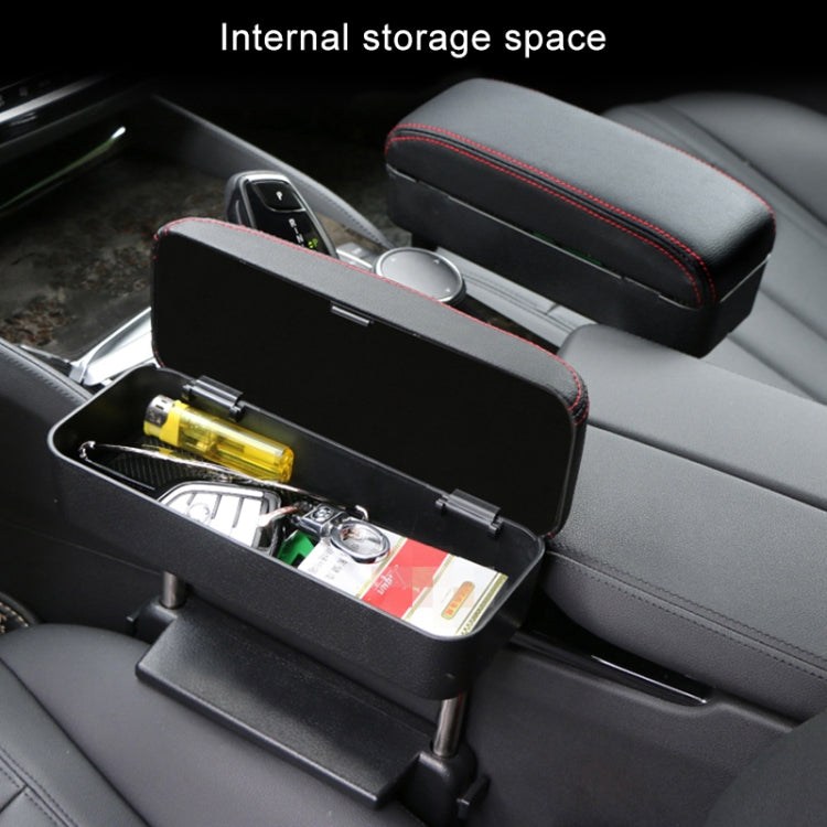 2 PCS Universal Car PU Leather Wrapped Armrest Box Cushion Car Armrest Box Mat with Storage Box, 2pcs(Black), 2pcs (Black Red), 2pcs(Black White), 2pcs(Grey), 2pcs(Beige), 2pcs(Brown)
