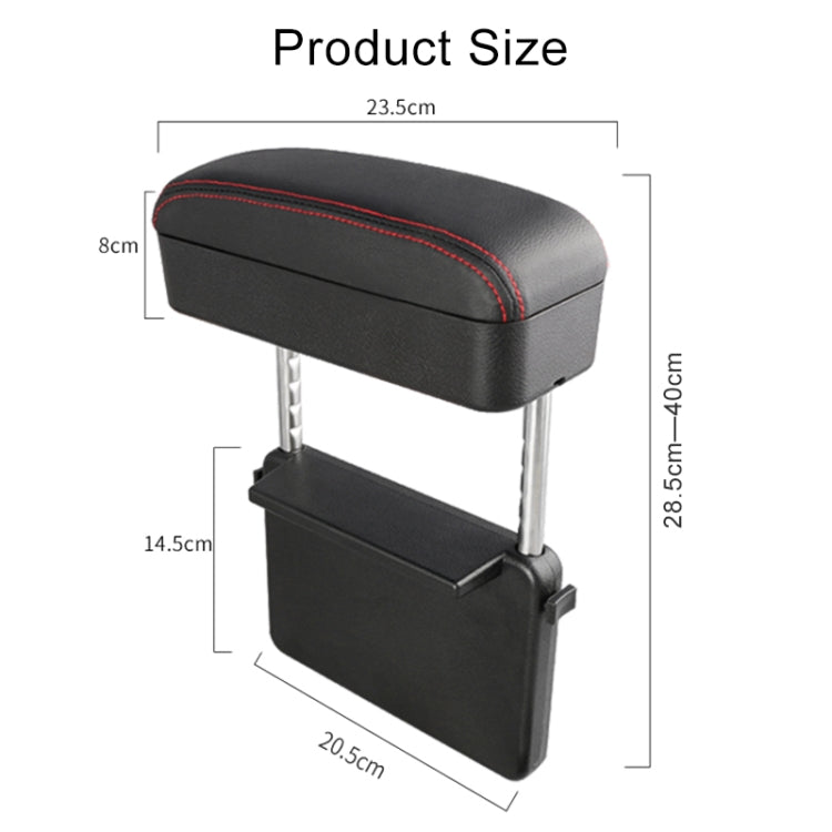 2 PCS Universal Car PU Leather Wrapped Armrest Box Cushion Car Armrest Box Mat with Storage Box, 2pcs(Black), 2pcs (Black Red), 2pcs(Black White), 2pcs(Grey), 2pcs(Beige), 2pcs(Brown)