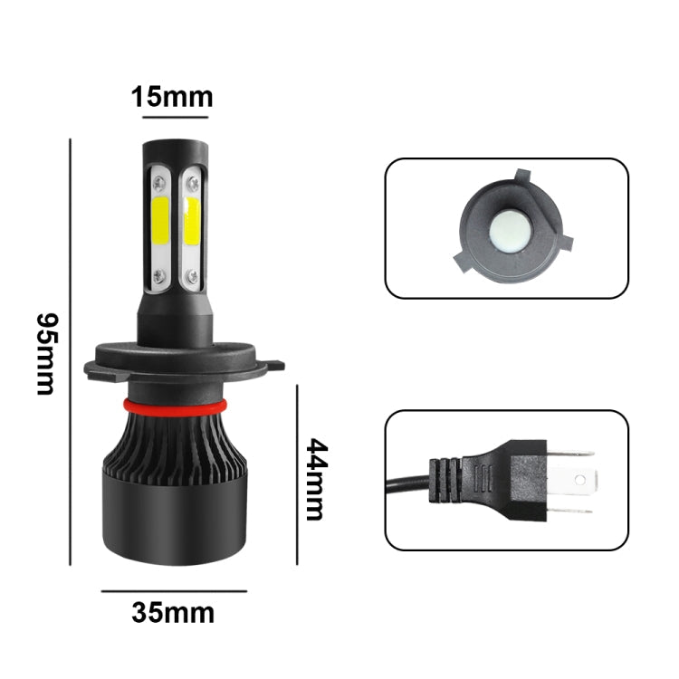 2 STÜCK S2 H4 / HB2 / 9003 DC9-36V / 25W / 6000K / 2500LM IP68 Auto-LED-Scheinwerferlampen, H4 / HB2 / 9003