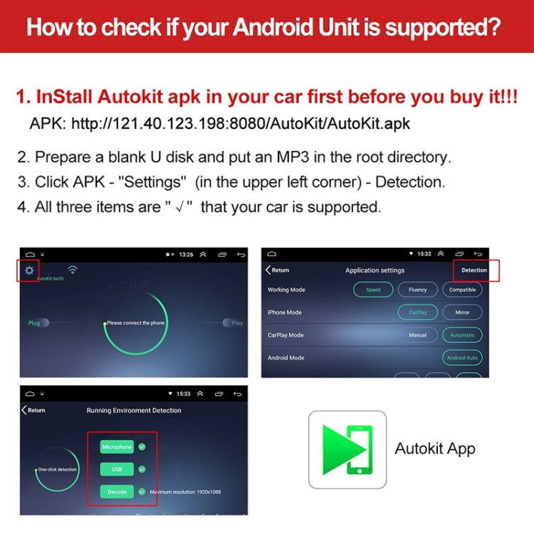 Car Navigation for Android / Apple Carplay Wireless Bluetooth Module Auto Smart Phone USB Carplay Adapter, CPC200-Autokit