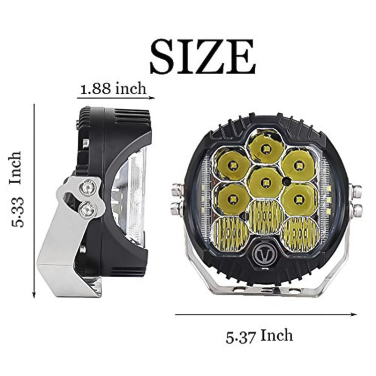 5 inch DC12V-24V 5000LM 6500K 50W Car LED Headlight for Jeep Wrangler / Harley, OL-1950