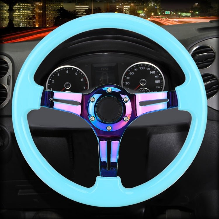 Car Colorful Modified Racing Sport Horn Button Steering Wheel, Diameter: 34.6cm