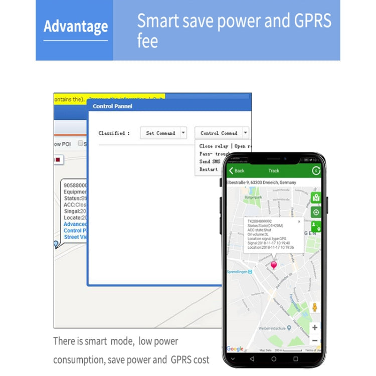TK300 4G GPS / GPRS / GSM Echtzeit Auto-LKW-Fahrzeug-Tracking-GPS-Tracker mit Batterie und Relais, TK300