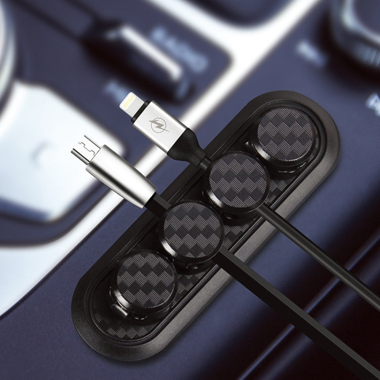 Car Carbon Fiber Magnetic Clamp Cable Storage Box Creative Desktop Hub Organizer, Desktop Hub Organizer