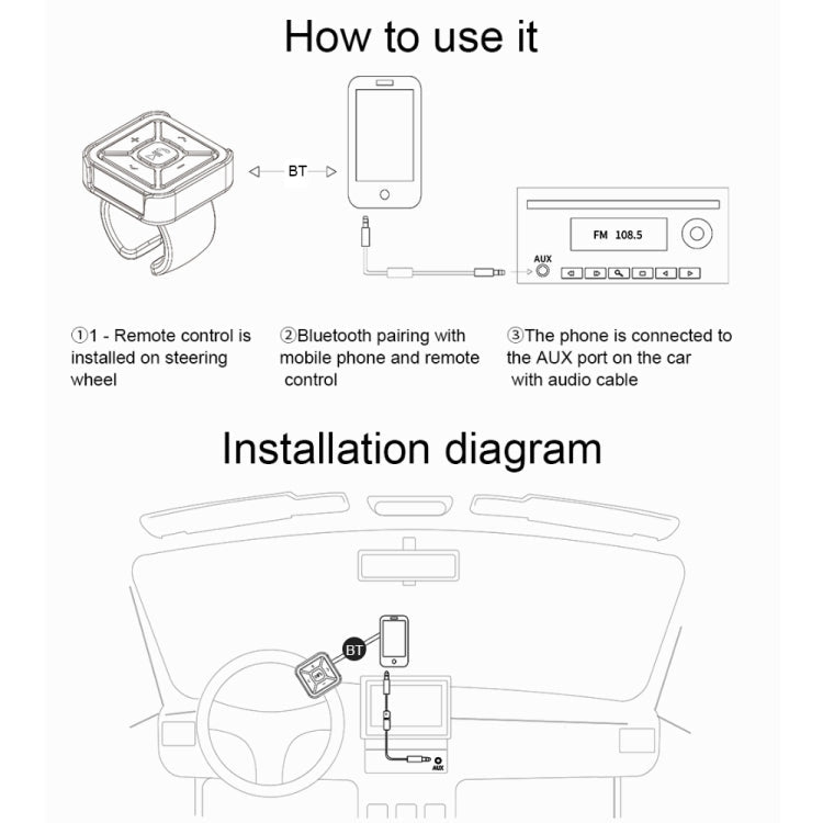BT009 Bluetooth Hands-Free Controller for Car, Bike & Motorcycle