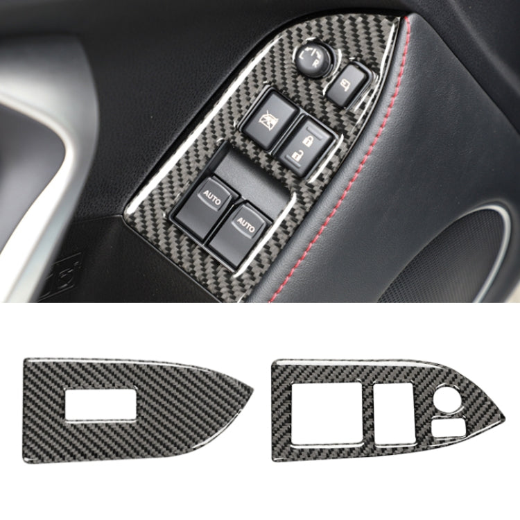 Auto Carbon Fiber Fensterglas Hebeplatte Dekorativer Aufkleber für Subaru BRZ / Toyota 86 2013-2017, Linkslenker, Hebeplatte, Linkslenker