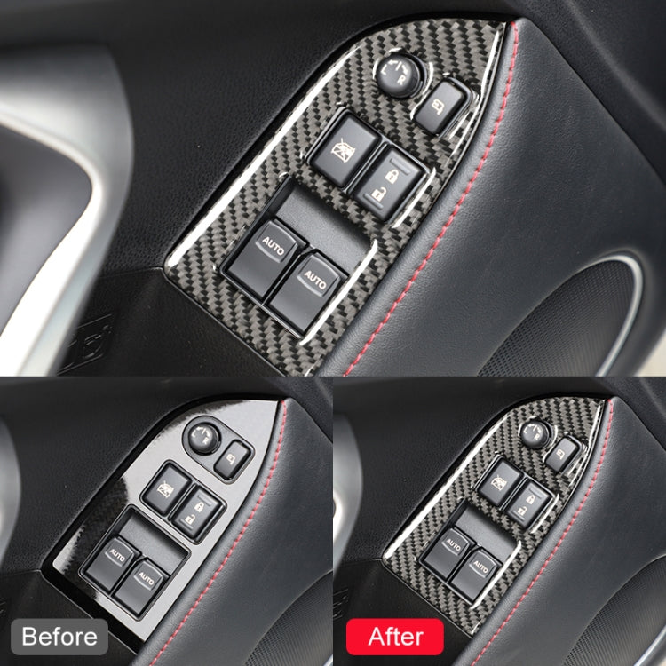 Auto Carbon Fiber Fensterglas Hebeplatte Dekorativer Aufkleber für Subaru BRZ / Toyota 86 2013-2017, Linkslenker, Hebeplatte, Linkslenker