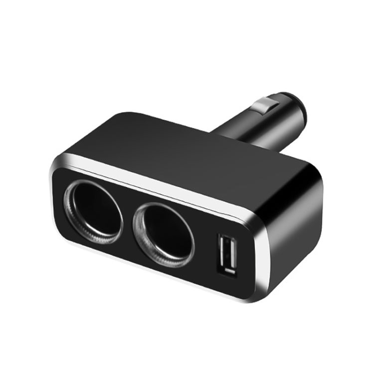SHUNWEI SD-1909 80W 0.8A Car 2 in 1 USB Charger 90 Degree Free Rotation Cigarette Lighter, SD-1909 (Black), SD-1909
