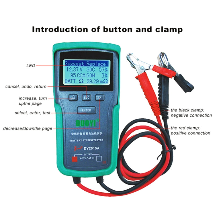 DUOYI DY2015A Auto 12V 24V Digitale CCA Last Batterie Ladung Digitale Kapazitätstester, DY2015A