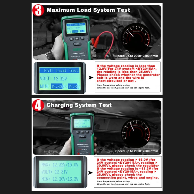 DUOYI DY2015A Auto 12V 24V Digitale CCA Last Batterie Ladung Digitale Kapazitätstester, DY2015A