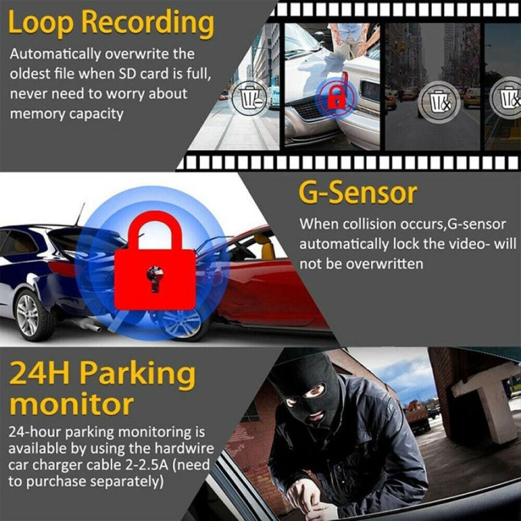 F9 Car Front and  Inner Dual Camera HD Infrared  Car Driving Recorder