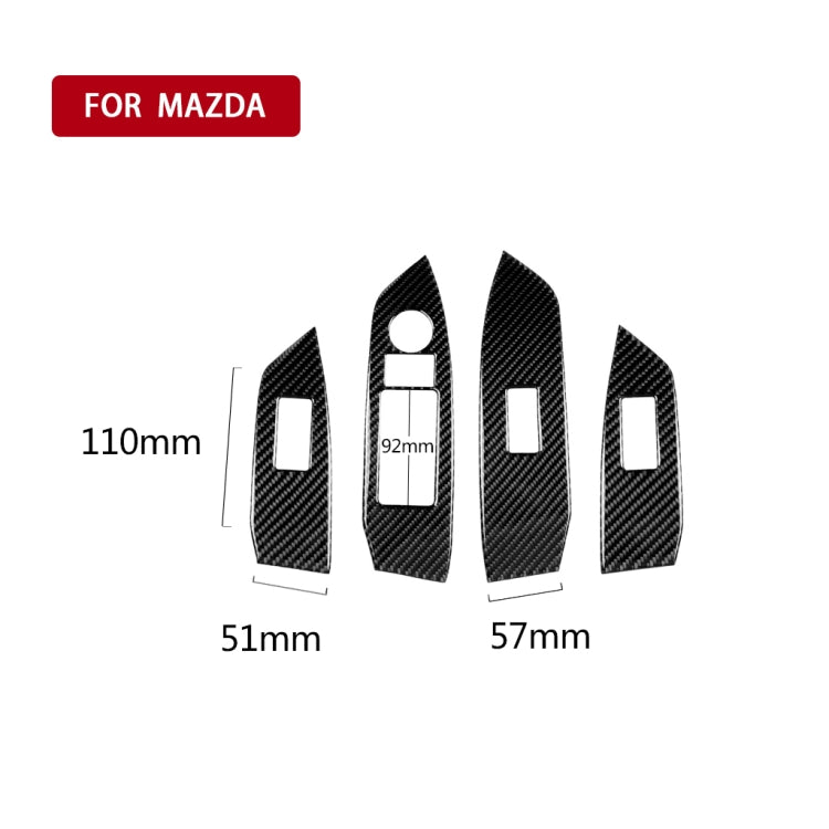 Car Carbon Fiber Window Buttons Panel Decorative Sticker for Mazda CX-5 2017-2018, Right Drive, Window Buttons Panel, Right Drive