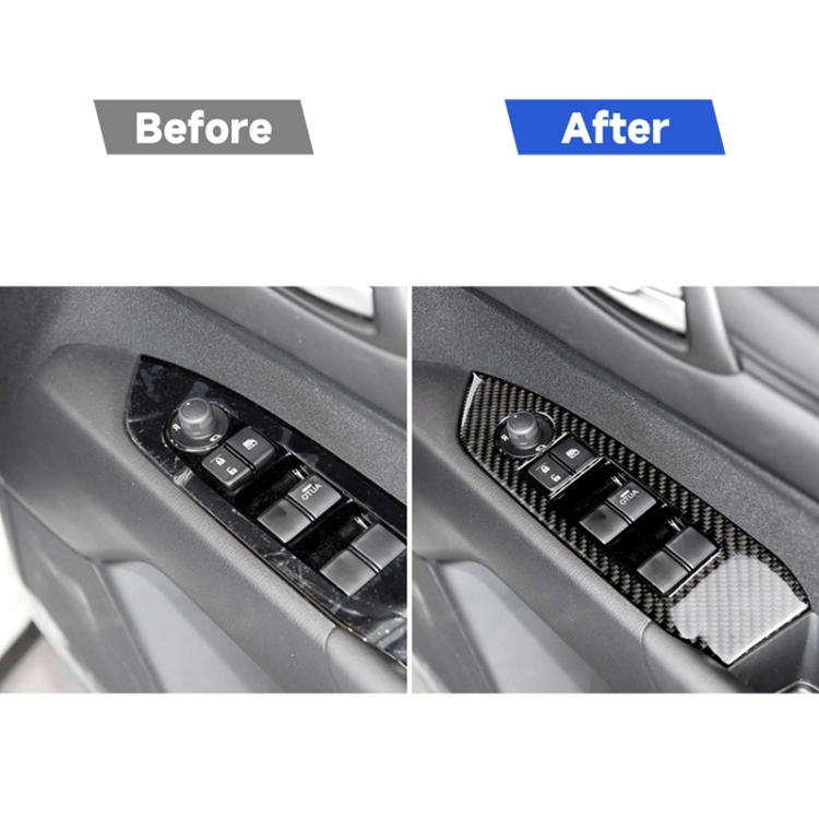 Car Carbon Fiber Window Buttons Panel Decorative Sticker for Mazda CX-5 2017-2018, Right Drive, Window Buttons Panel, Right Drive
