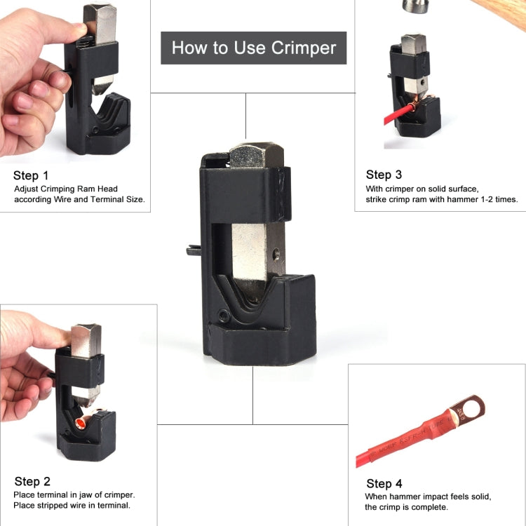 Car Battery Cable Hammer Crimper Hammer Lug Crimper Tool Pliers, Battery Cable Hammer