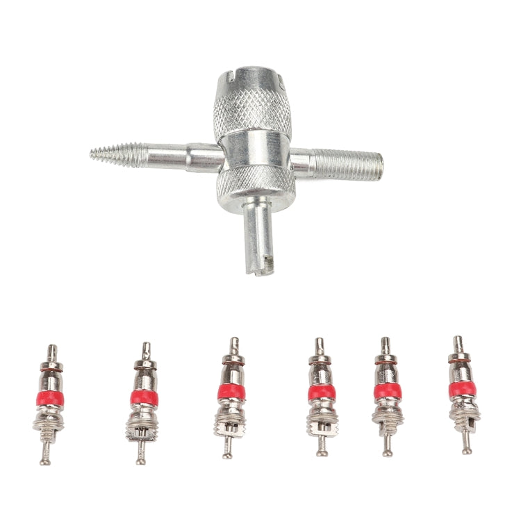 4-in-1 Entferner-Werkzeug + 6 Auto-Kofferraum-Motorrad-Reifenventile, A2203