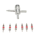 4-in-1 Entferner-Werkzeug + 6 Auto-Kofferraum-Motorrad-Reifenventile, A2203