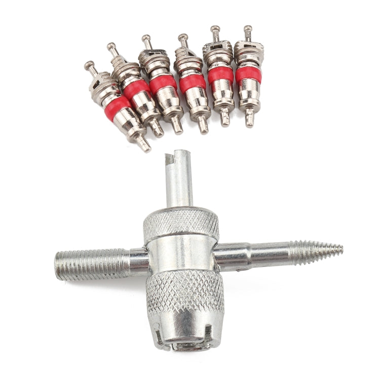 4-in-1 Entferner-Werkzeug + 6 Auto-Kofferraum-Motorrad-Reifenventile, A2203