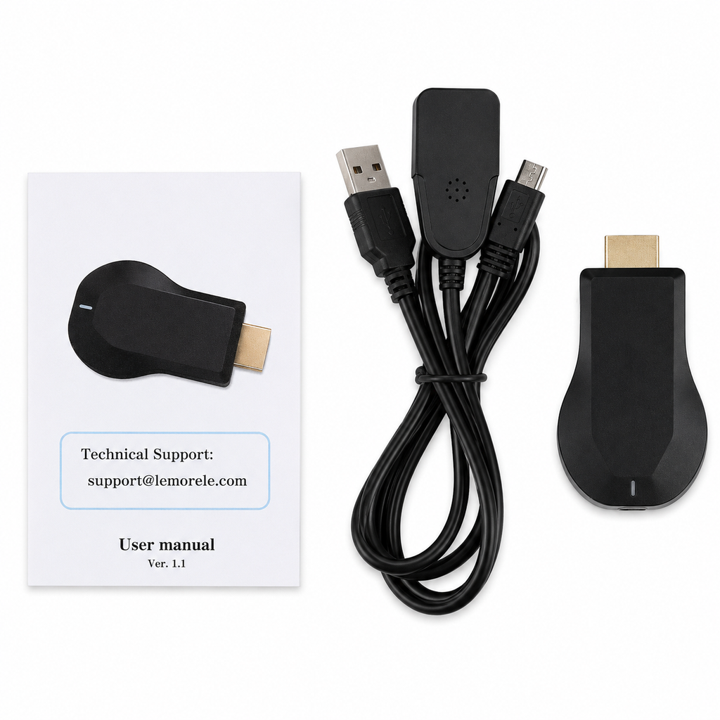M4 Plus Wireless WiFi Display Dongle Receiver Airplay Miracast DLNA 1080P HDMI TV Stick for iPhone, Samsung, and other Android Smartphones