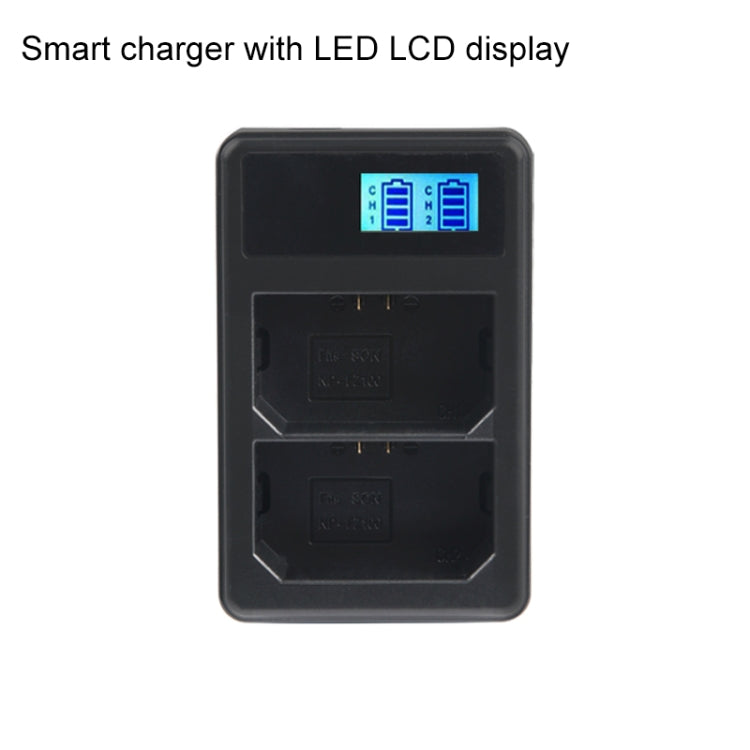 Dual Channel Digital LCD Display Battery Charger with USB Port for Sony NP-FZ100 Battery, Compatible with Sony A9 (ILCE-9), Dual NP-FZ100 Battery