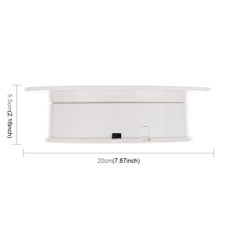 20cm 360 Degree Electric Rotating Turntable Display Stand Photography Video Shooting Props Turntable, Load 1.5kg, Powered by Battery & USB, 20cm/Powered by Battery or USB(B), 20cm/Powered by Battery or USB(W), 20cm/Powered by Battery or USB(W+B)