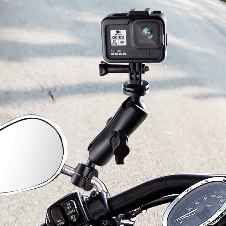 25mm Ball Head Motorcycle Rearview Mirror Screw Hole Fixed Mount Holder for GoPro, Insta360, DJI and Other Action Cameras, 25mm Ball Head 1cm Screw Hole