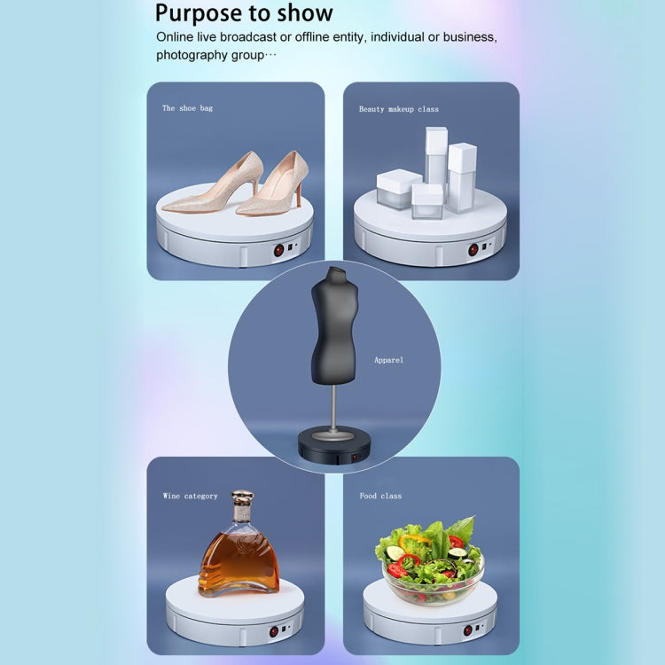 22cm Electric Rotating Display Stand Video Shooting Props Turntable, Load: 50kg, EU Plug, 22cm, EU Plug