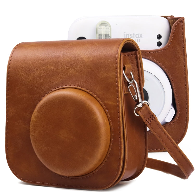 Retro-Ganzkörper-Kameratasche aus Leder mit Trageriemen für FUJIFILM Instax mini 11, für FUJIFILM Instax mini 11
