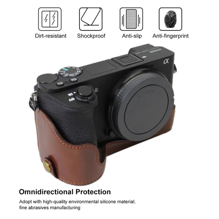 1/4 Zoll Gewinde PU-Leder Kamera-Halbtasche für Sony ILCE-A6500 / A6500, für Sony ILCE-A6500 / A6500